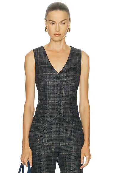 Coleridge Vest Charcoal Multi