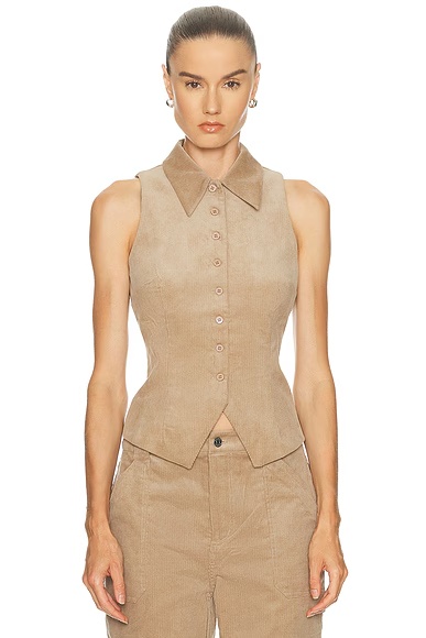 Becky Corduroy Vest Desert