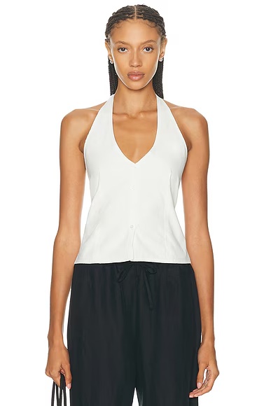 Waist Halter Top White