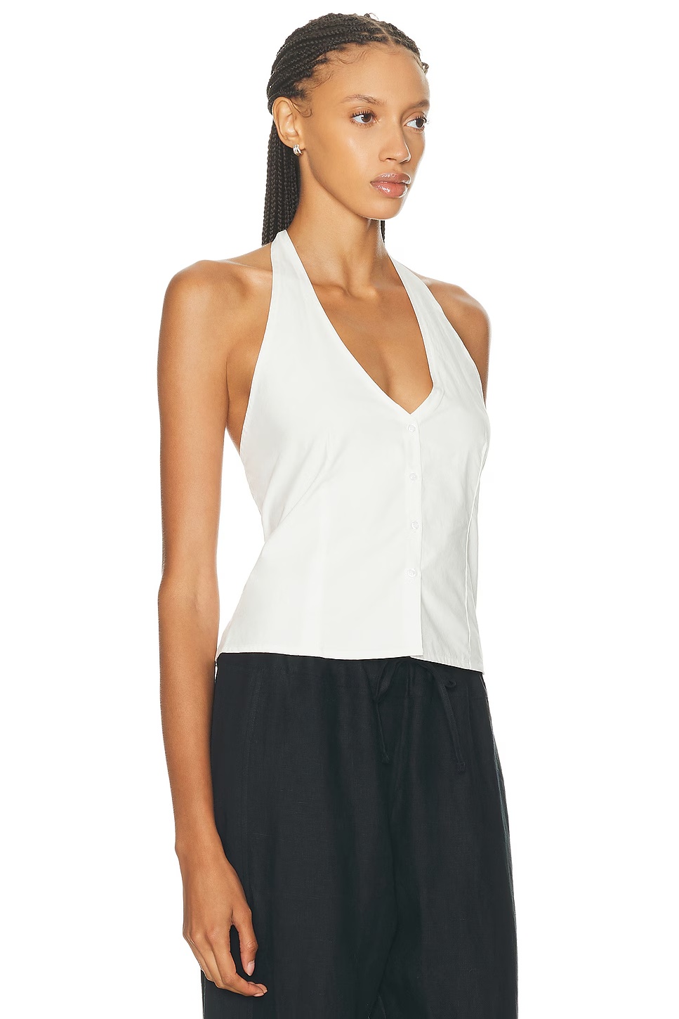 Waist Halter Top White