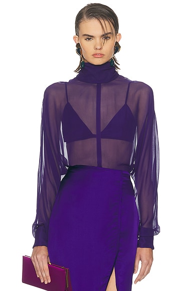 Turtleneck Blouse Indigo