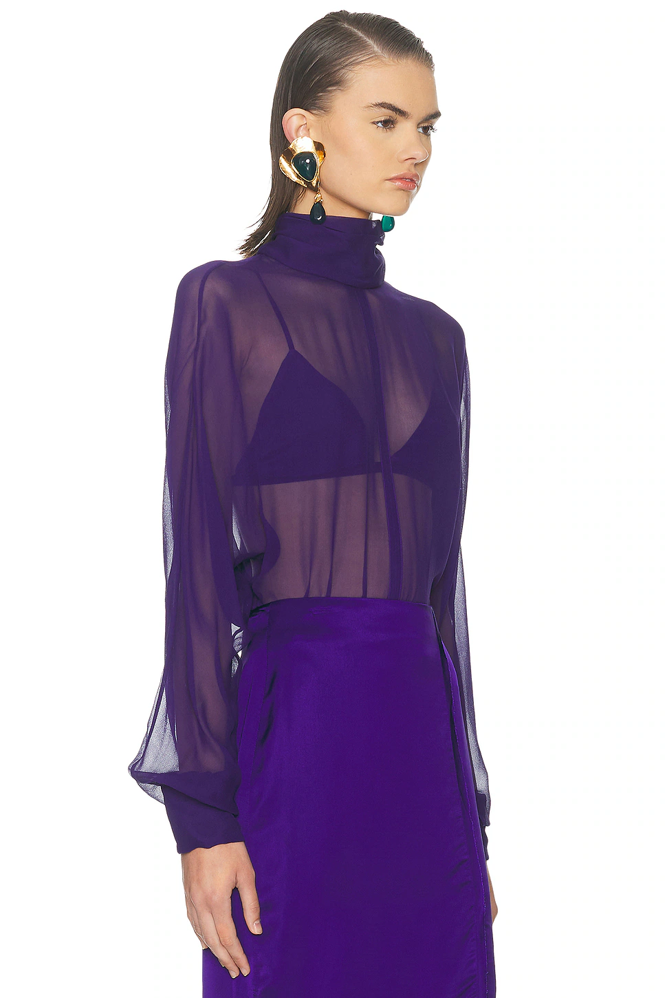 Turtleneck Blouse Indigo