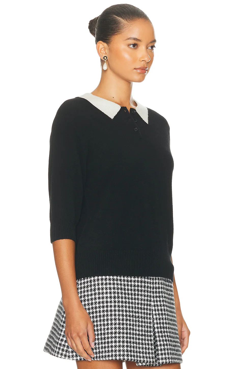 Trompe Loeil Polo Top Black