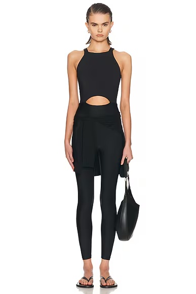 Cut Out Onesie Black