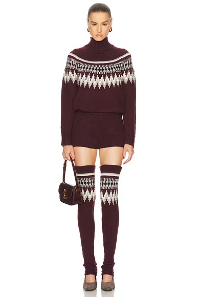 Rocky Romper Merlot Fairisle