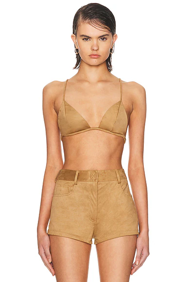 No Tie Bralette Top Camel