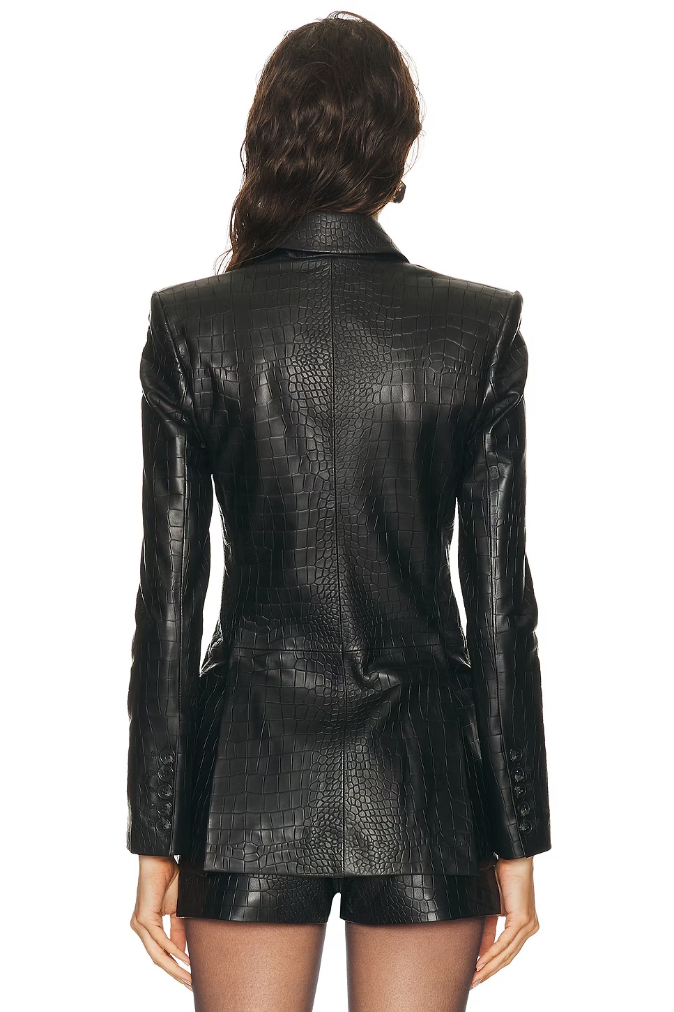 Single Breasted Fitted Blazer Black Crocodile 3 Single Breasted Fitted Blazer Black Crocodile