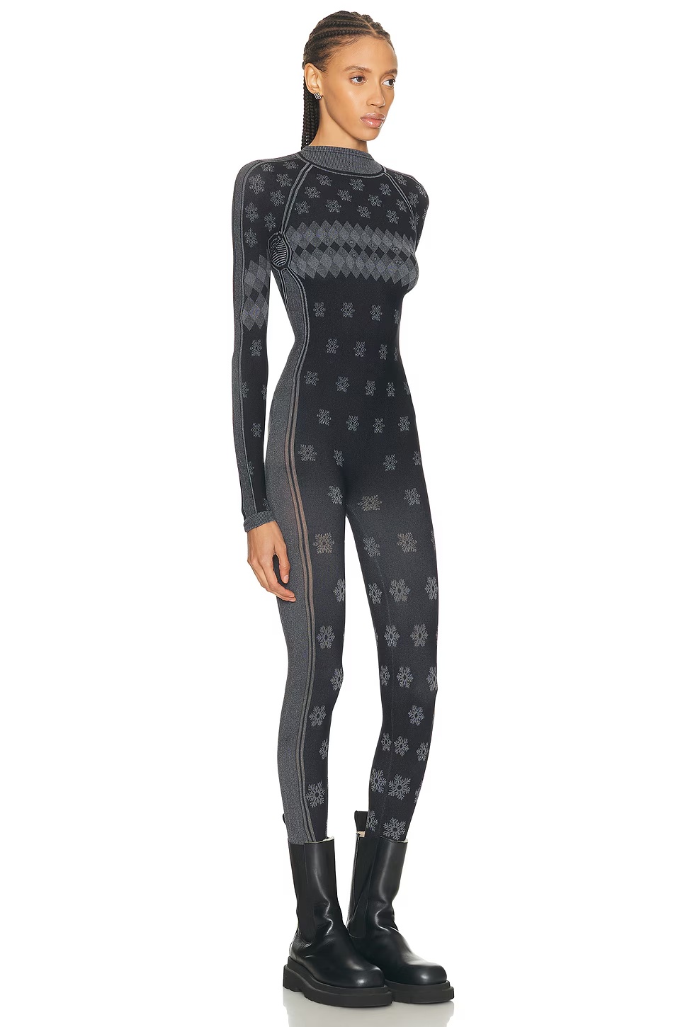 Ski First Layers Turtleneck Catsuit Obsidian Winter Fairisle