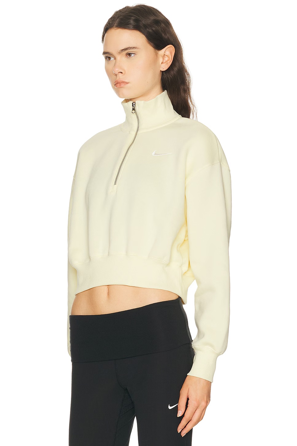 1/4 Zip Cropped Sweatshirt Alabaster & Sail