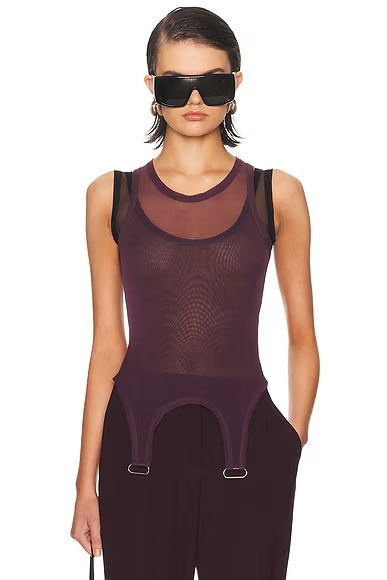 Tank Bodysuit Plum & Black
