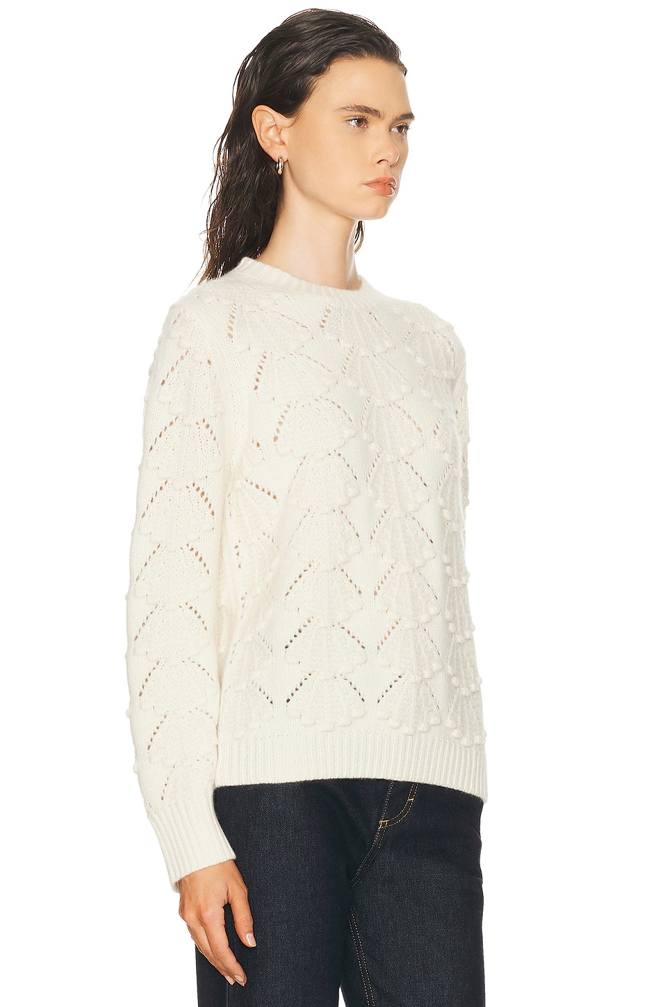 Clyde 3D Shell Knit Sweater Ivory