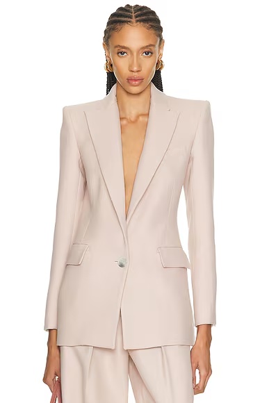 Single Breasted Fitted Blazer Sepia