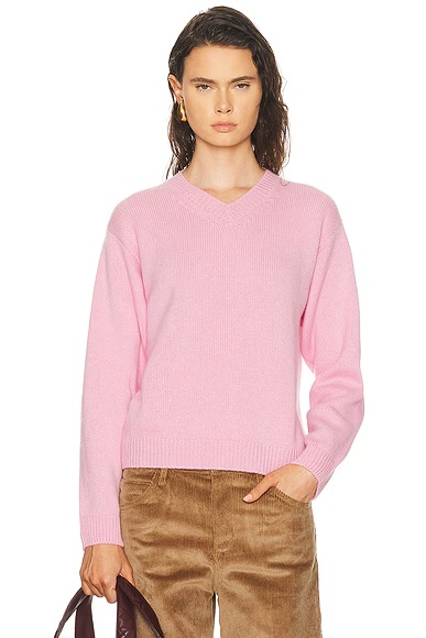 Nevia Cashmere V-Neck Sweater Light Pink