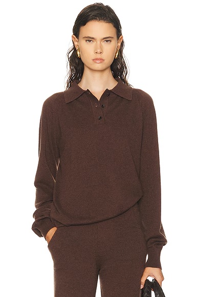 Heritage Travel Polo Sweater Dark Brown