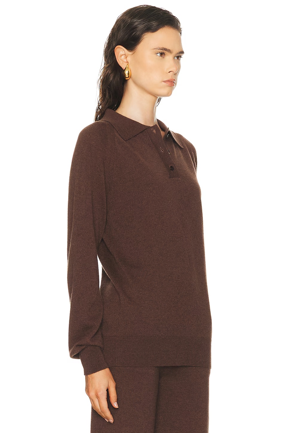 Heritage Travel Polo Sweater Dark Brown