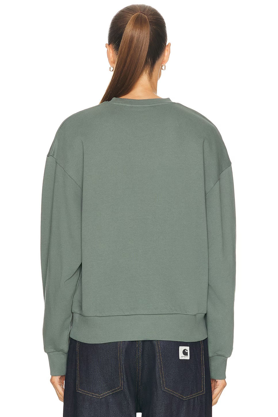 Casey Sweatshirt Velvet Green & Silver