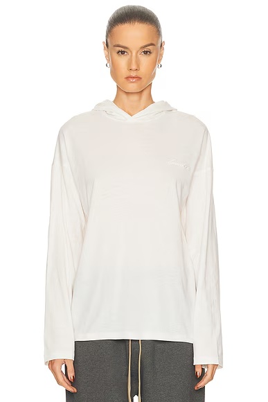 Classic Fit Hooded Tee Ivory