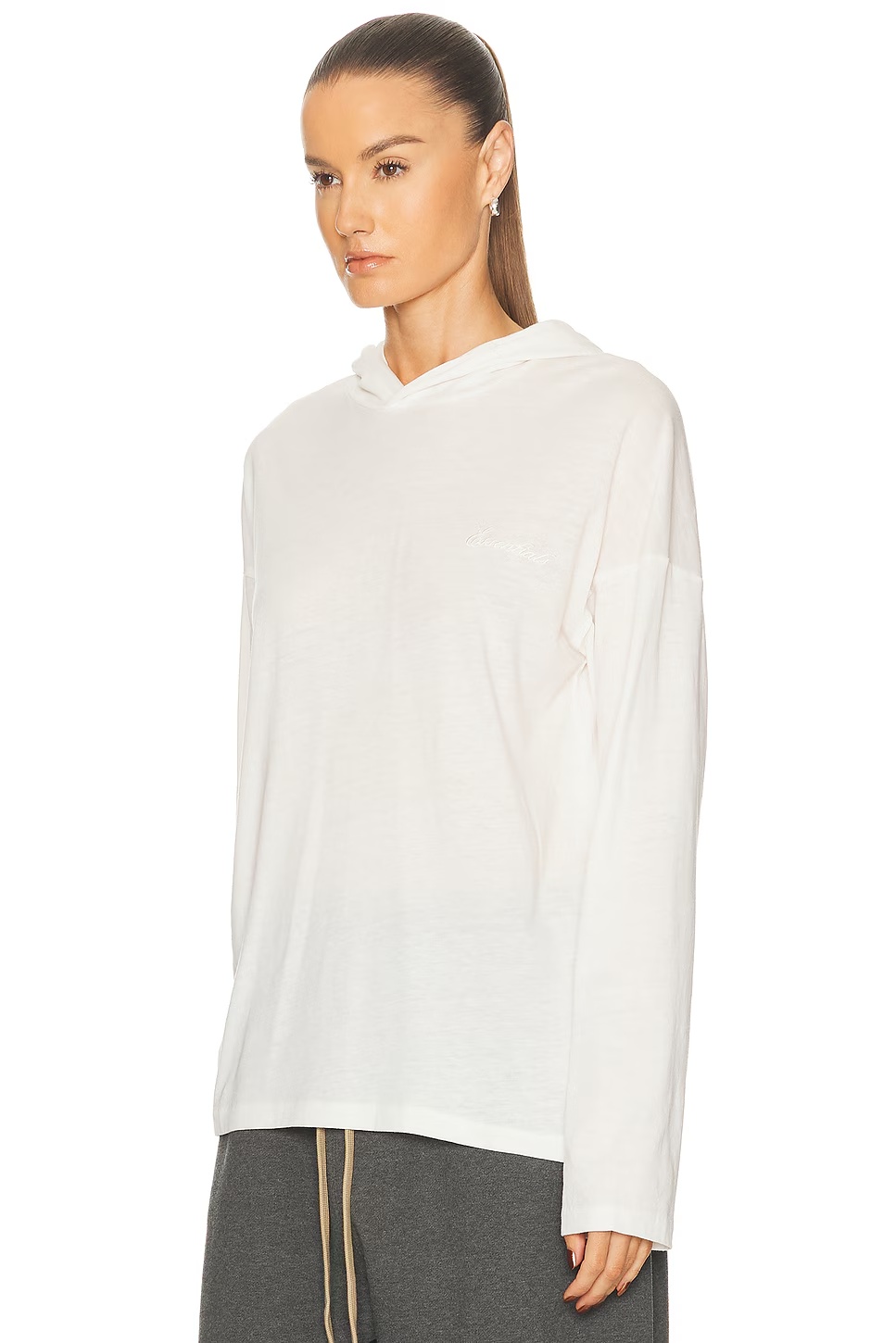 Classic Fit Hooded Tee Ivory
