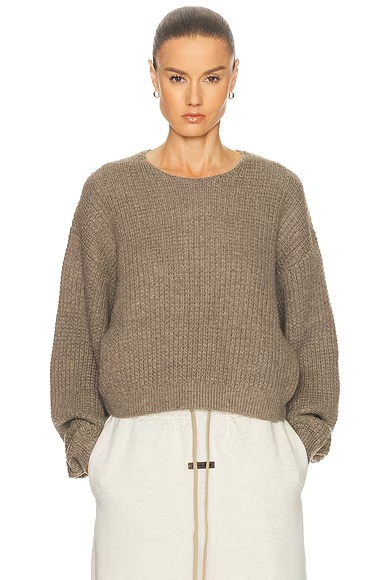 Heavy Waffle 90's Sweater Homestead Heather
