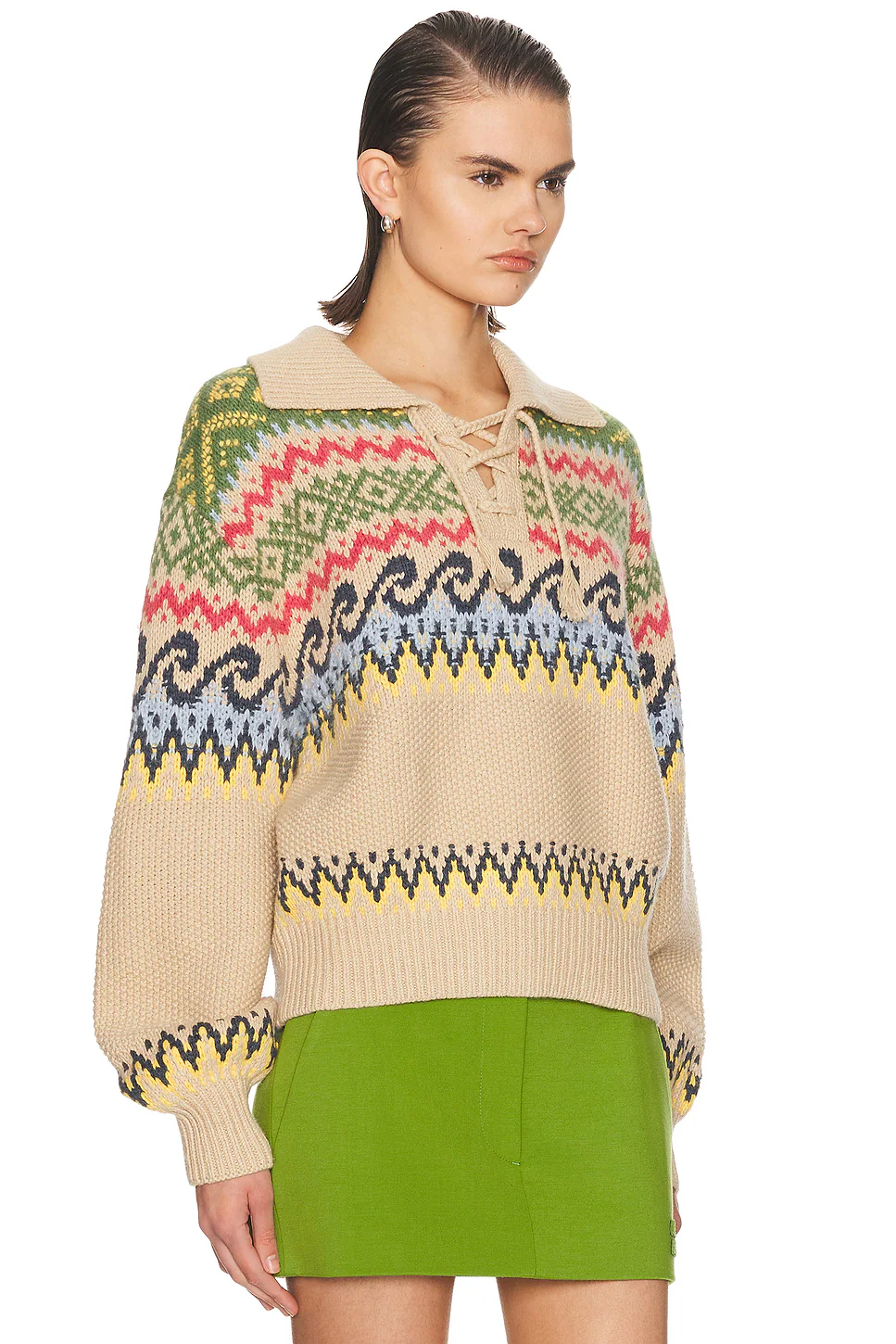 Pullover Sweater Tan Multi