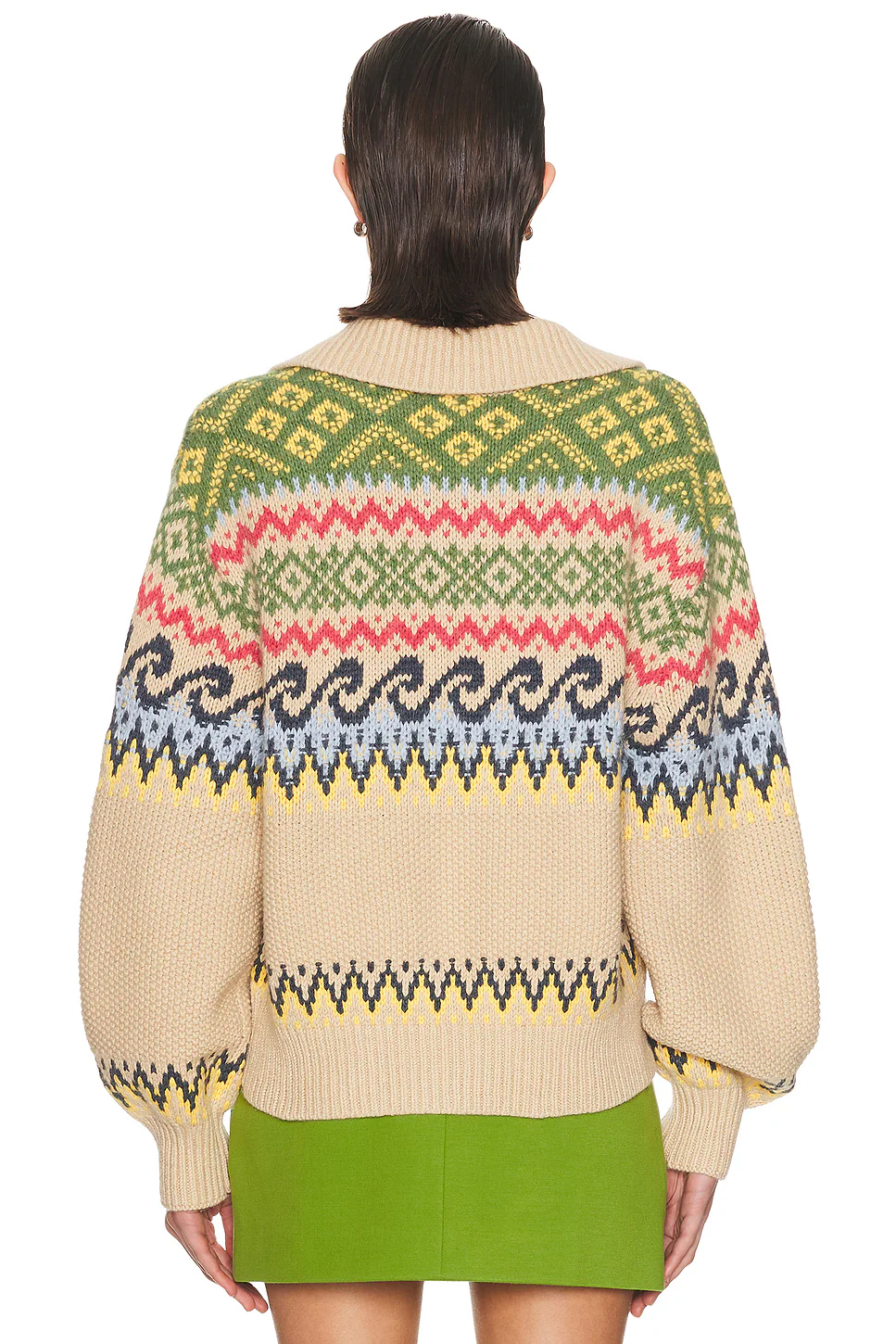 Pullover Sweater Tan Multi