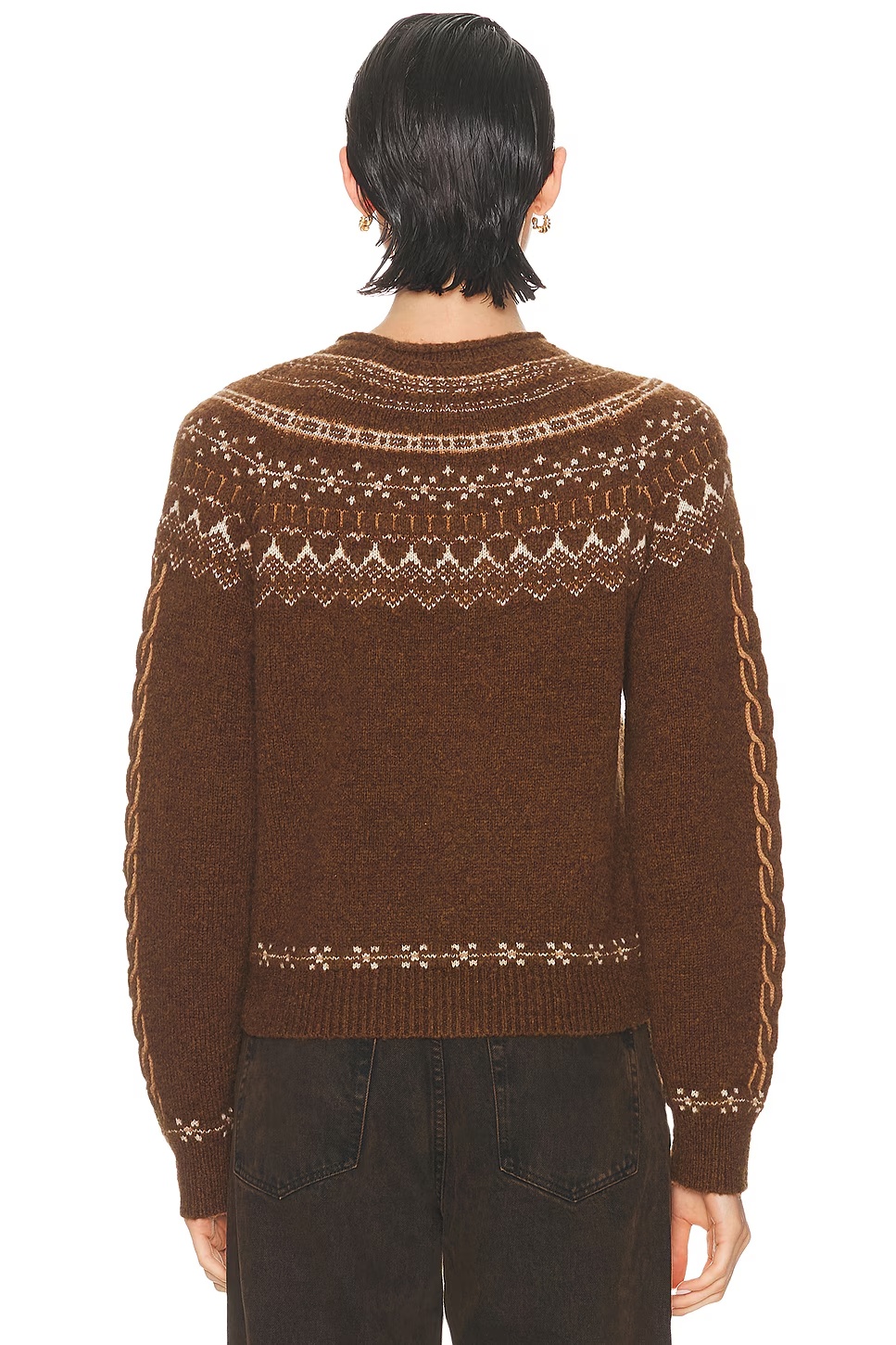 Cloud Chalet Crewneck Sweater Chestnut Combo