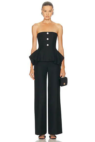 Peplum Jumpsuit Black