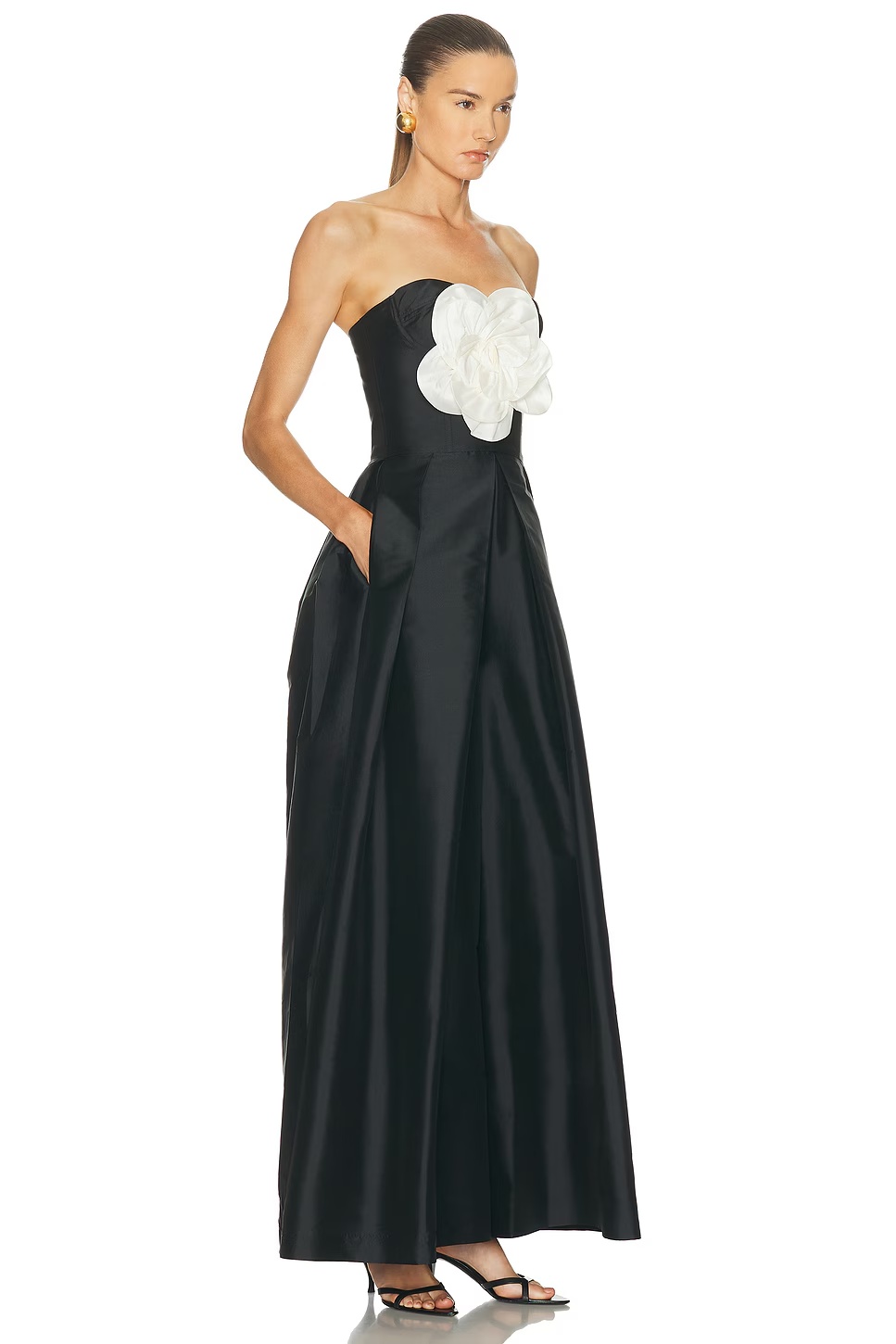 Taffeta Bloom Jumpsuit Black