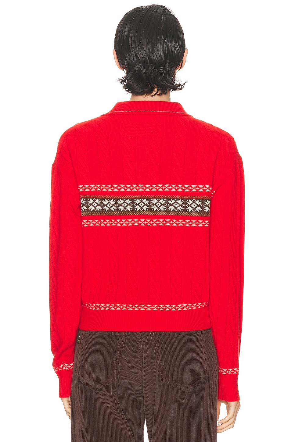 Cable Collegiate Polo Sweater Chili Combo