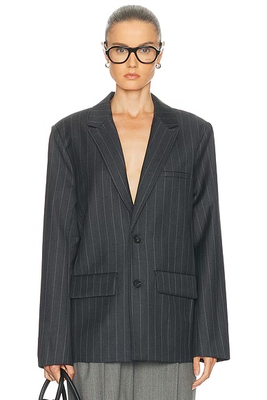 Benedict Blazer Gray Pinstripe