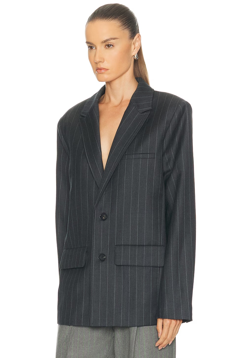 Benedict Blazer Gray Pinstripe