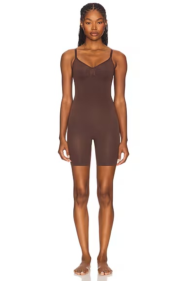 Seamless Sculpt Mid Thigh Bodysuit Cocoa