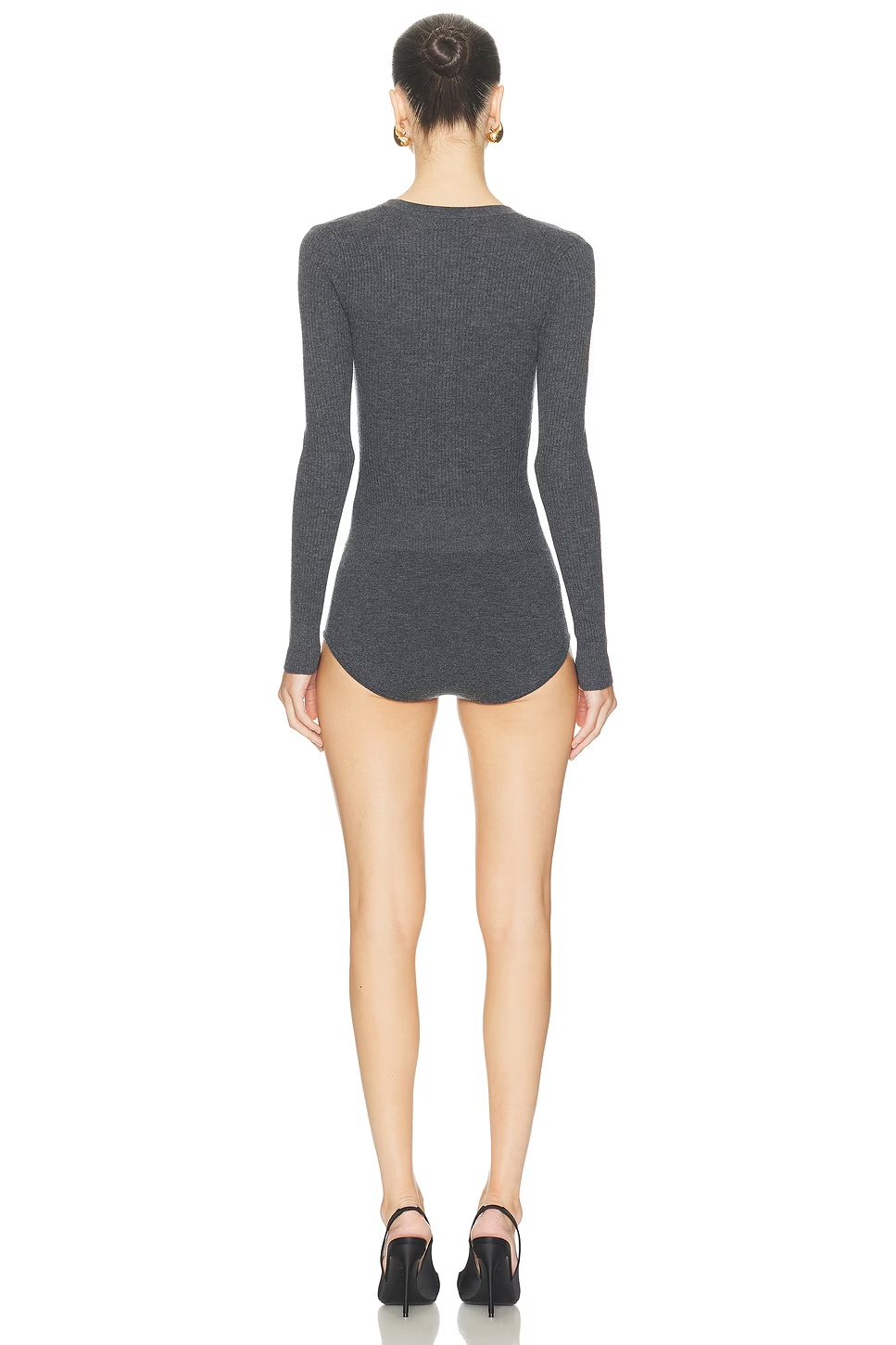 Wool Knit Romper Grey