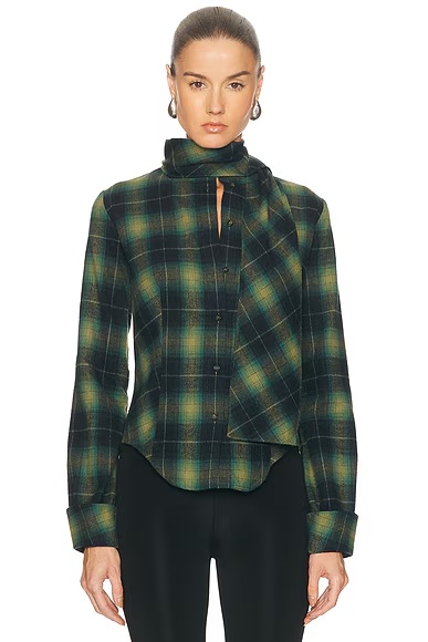 Iris Scarf Shirt Green
