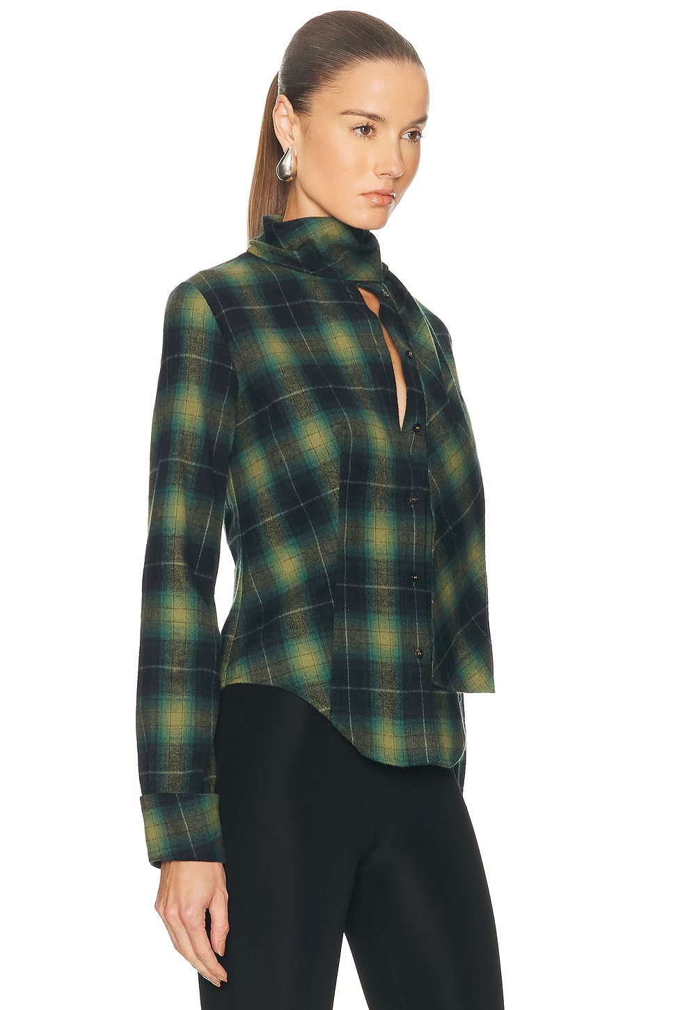 Iris Scarf Shirt Green