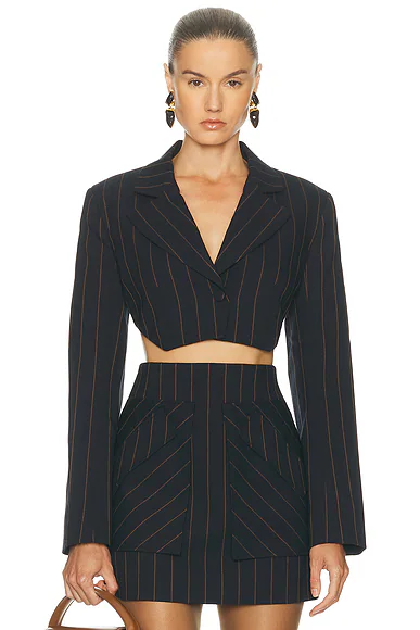 Anya Blazer Navy & Brown
