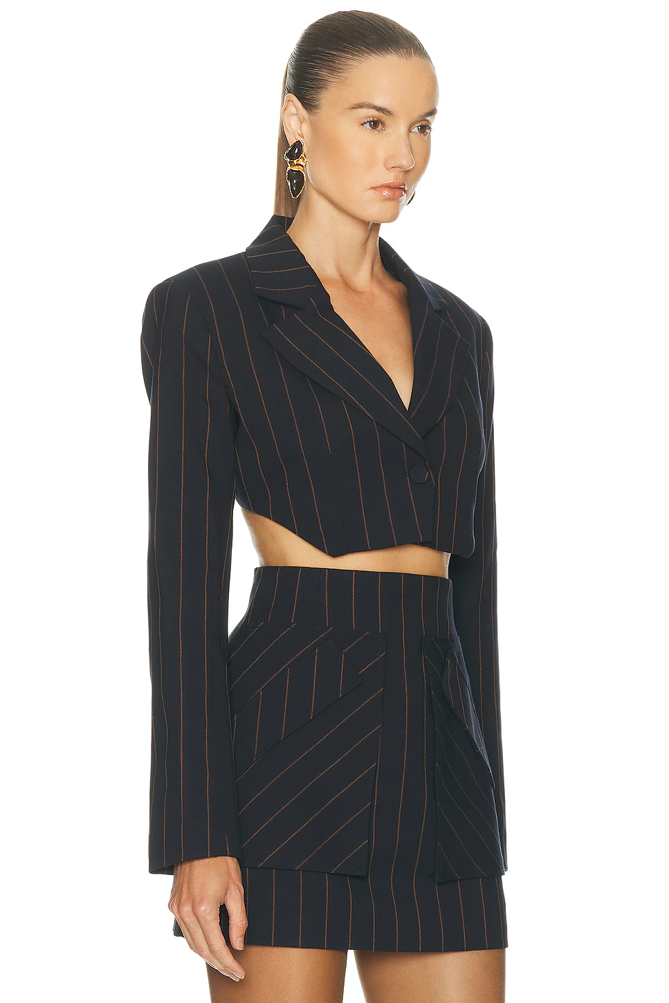Anya Blazer Navy & Brown
