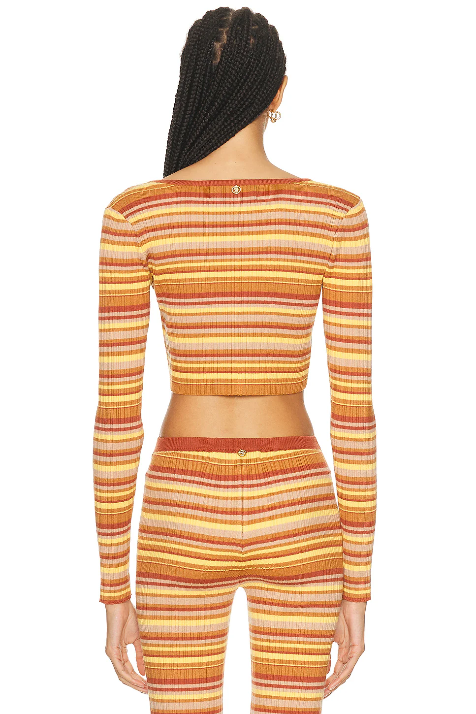 Ann Cardigan Toffee Rib Stripes