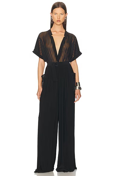 Geralyn Short Sleeve Jumpsuit Black