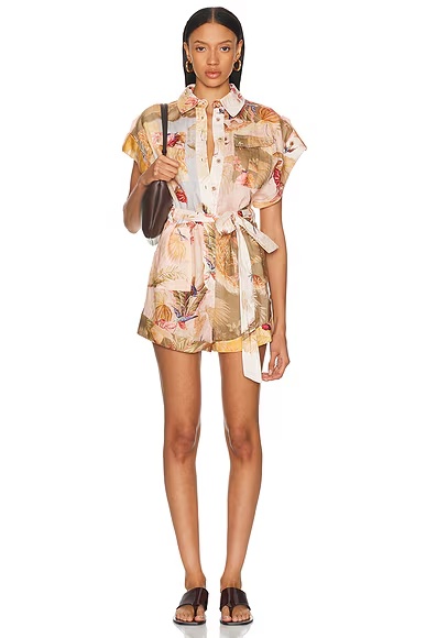 Ascension Cuffed Playsuit Spliced