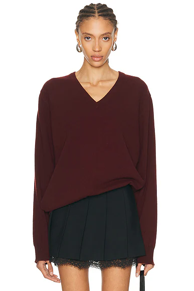 V-Neck Sweater Burgundy