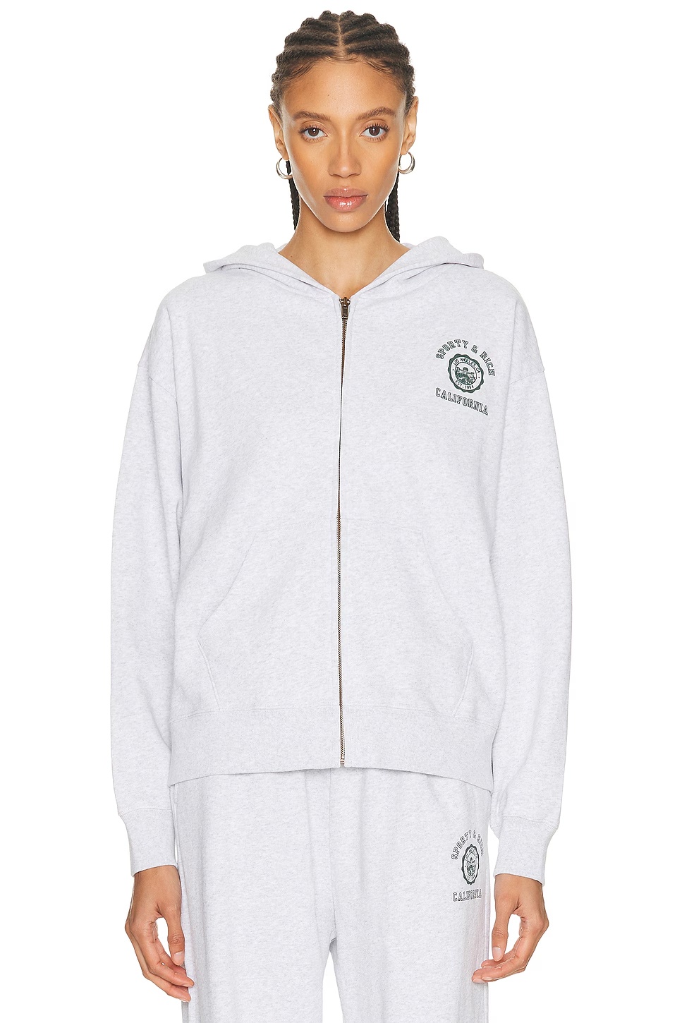California Emblem Zip Hoodie Heather Gray