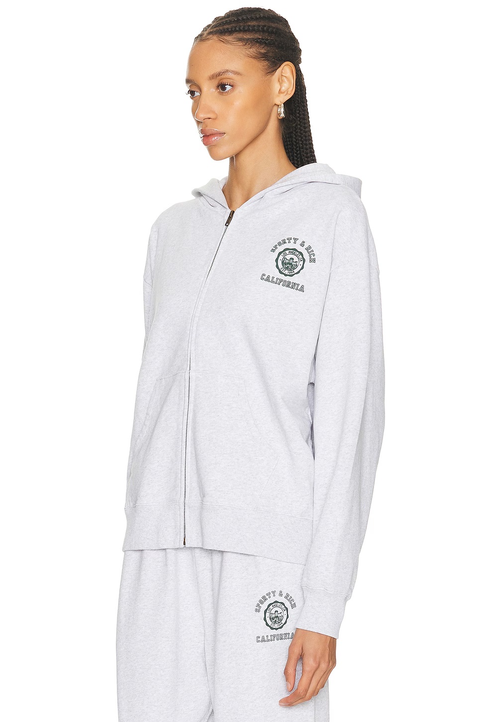 California Emblem Zip Hoodie Heather Gray