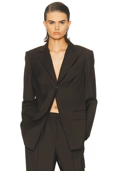 Cut Away Blazer Dark Chocolate
