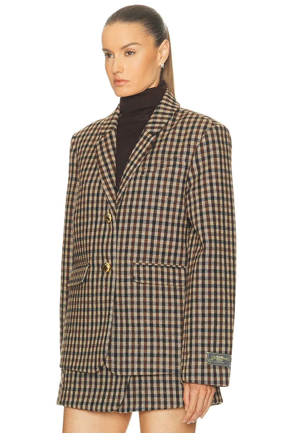 Check Wool Blazer Chicory Coffee