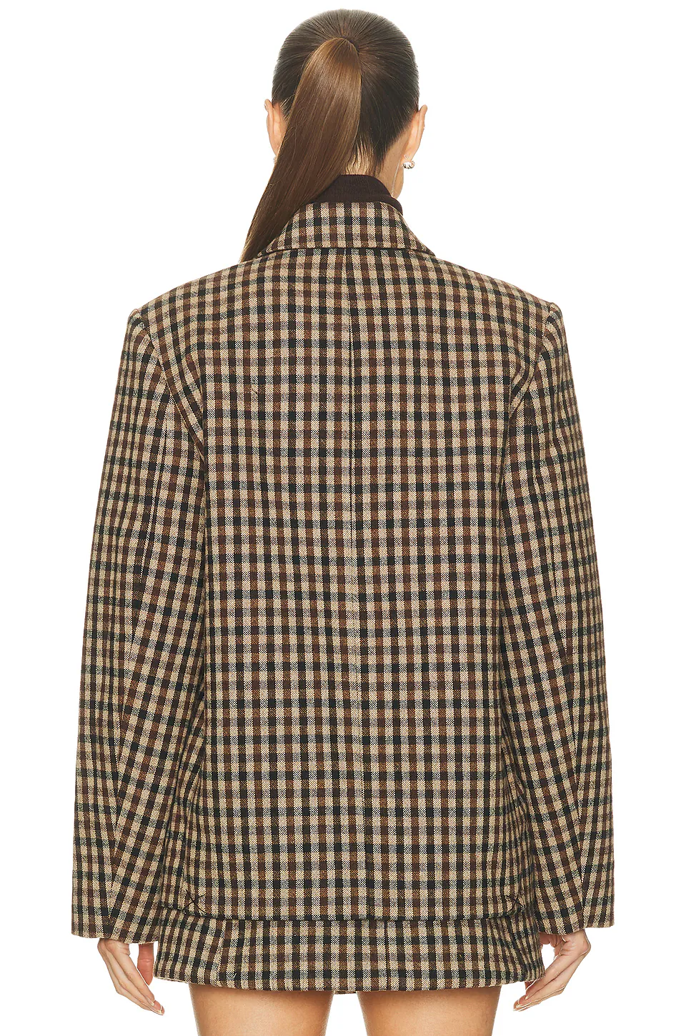 Check Wool Blazer Chicory Coffee