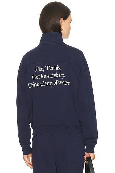 Play Tennis Quarter Zip Sweatshirt Dark Navy