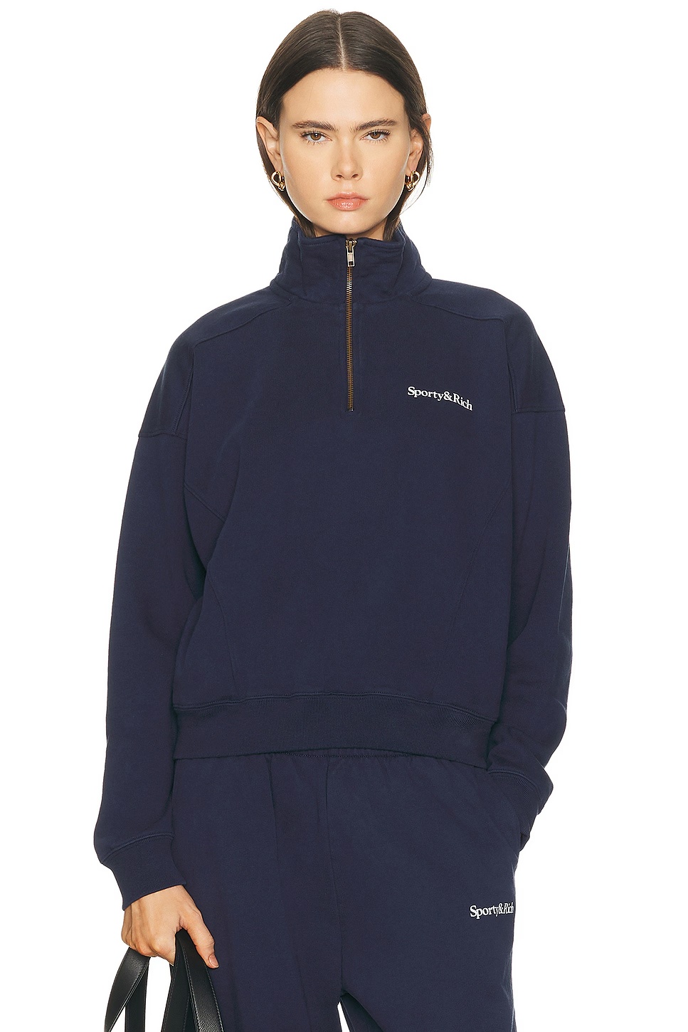 Play Tennis Quarter Zip Sweatshirt Dark Navy
