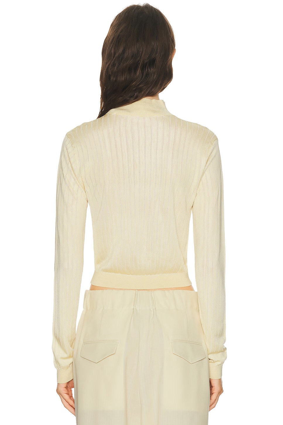 Crop Fitted Turtleneck Butter