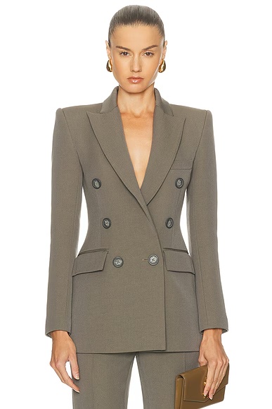 Double Breasted Fitted Blazer Ash